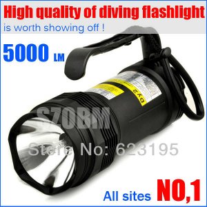 2013 Hot Sale 3 mode 5000Lm hid xenon diving flashlight diving torch Free Shipping