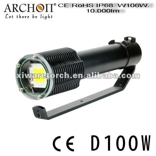 Hot seller CREE LED 10 000 Lumens Underwater led flashlight for adventurous diving activities D100W